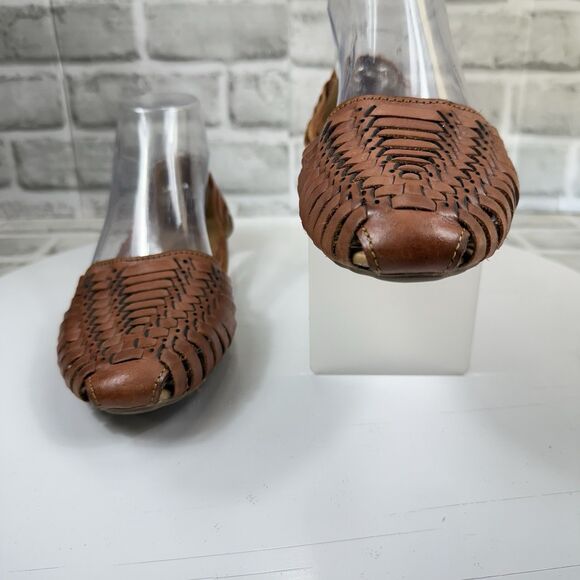 Macarena Collection Huarache Women's 25- 8 US Genuine Leather Tan Slip On Sandal - Picture 6 of 11